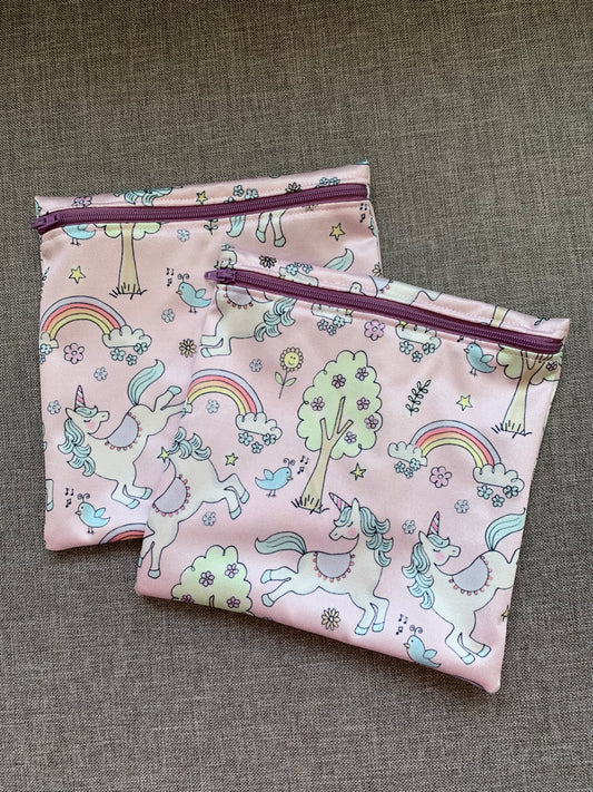 Sac à sandwich - licorne rose